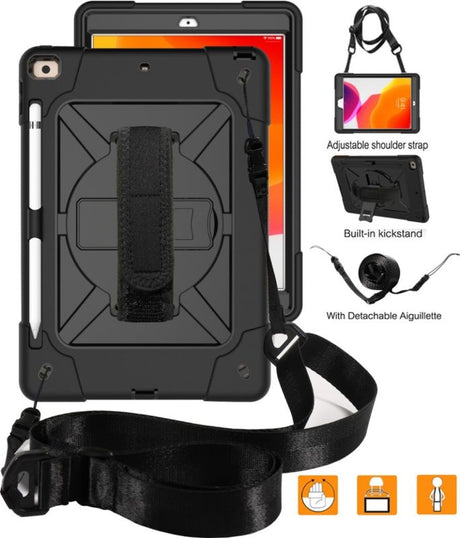 V-Series V2 Rugged 360 Rotation Hand Strap & Shoulder Strap Protective Case for iPad 10.2" 7th-9th Gen